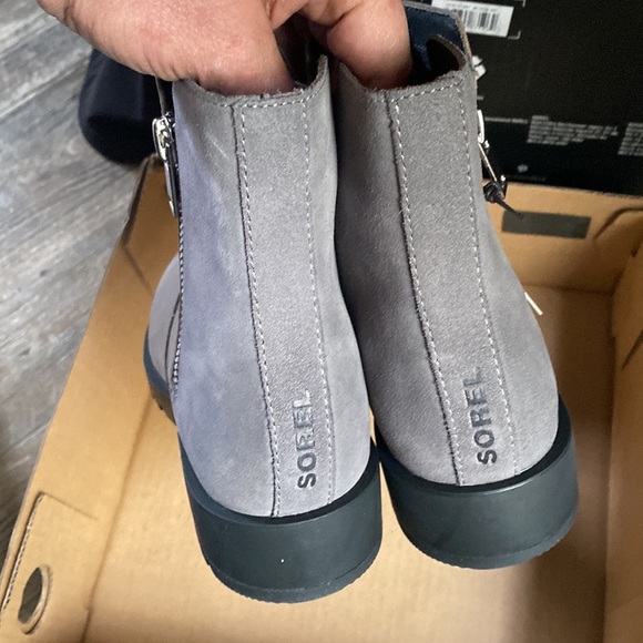 Sorel Emilie II zip waterproof boots quarry/black NWT 8M - Picture 5 of 9